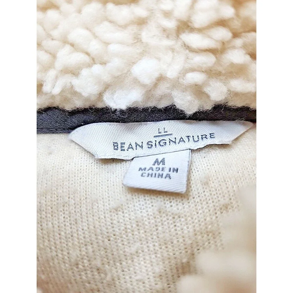 Y2K LL Bean Signature Fleece Jacket Side Zip Women's Size M EUC